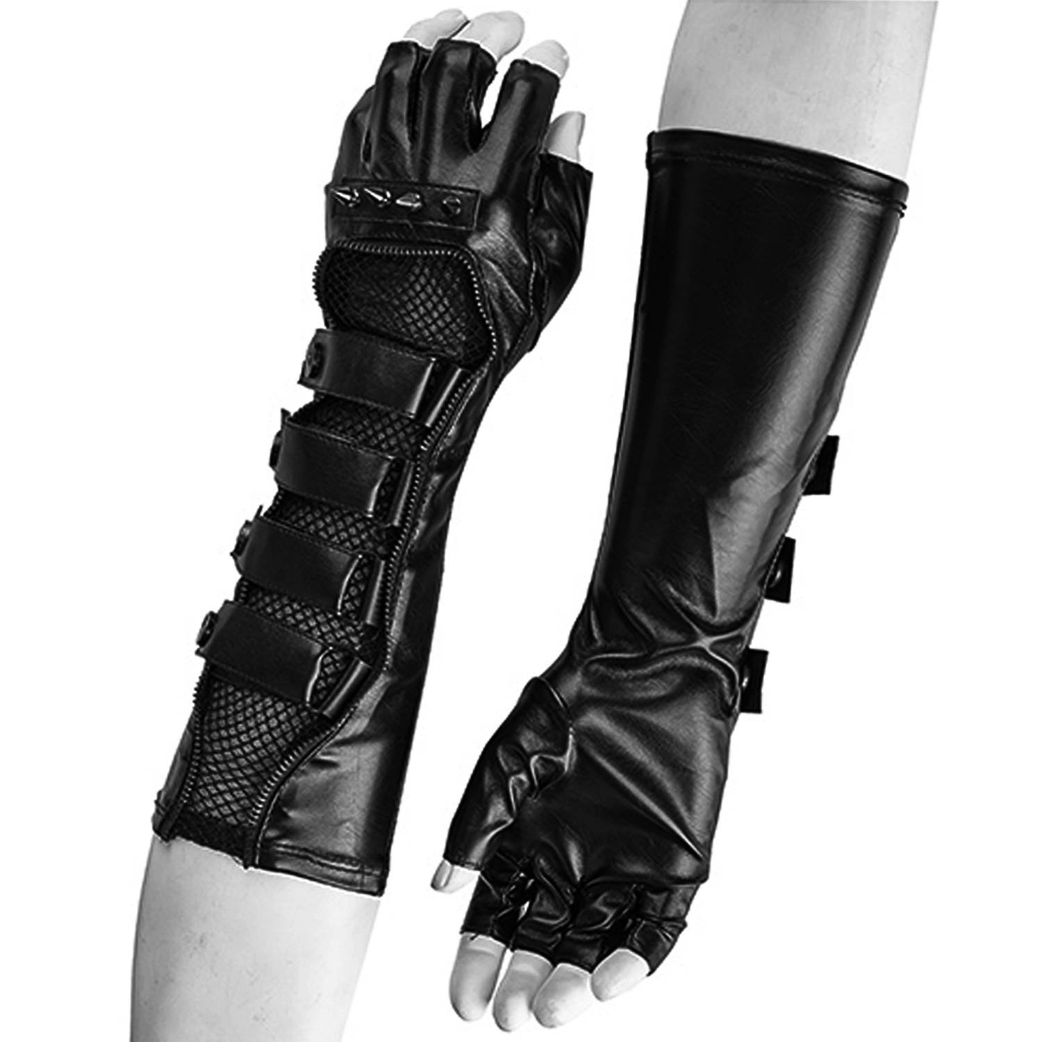 men-s-gothic-gloves-predator-with-buckles-and-spikes